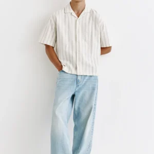camisa blanca rayada